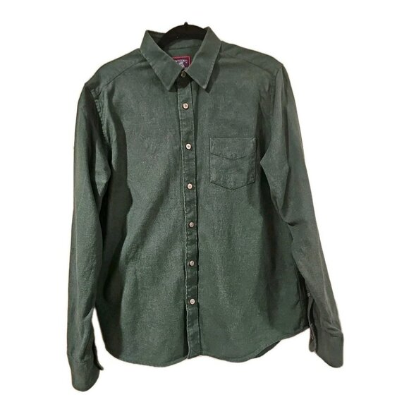 UNTUCKit Casual Button Up Men Large Green Preppy Solid Casual Rugged Masculine - Picture 2 of 10